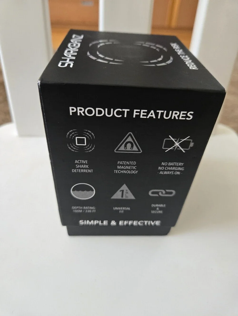 Sharkbanz 2 All Black Shark Deterrent Wristband NEW Open Box Never Used
